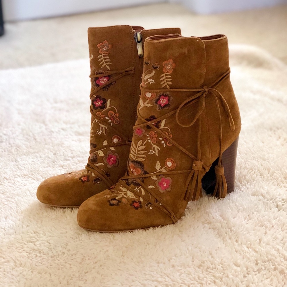 Sam Edelman brown floral boots - Picture 2 of 2